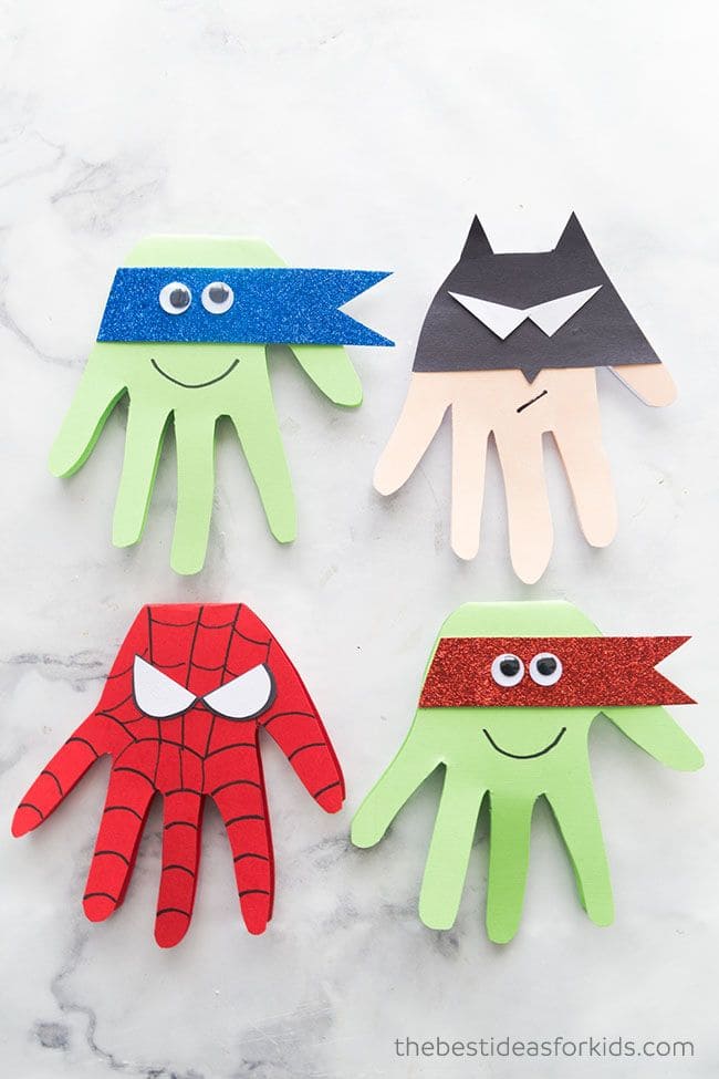 Superhero Handprint Crafts