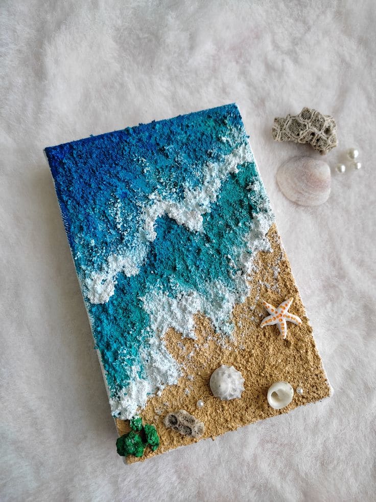 Textured Ocean Shore Canvas Art
