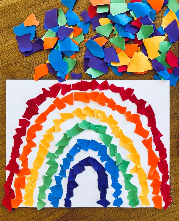 Torn Paper Rainbow Art