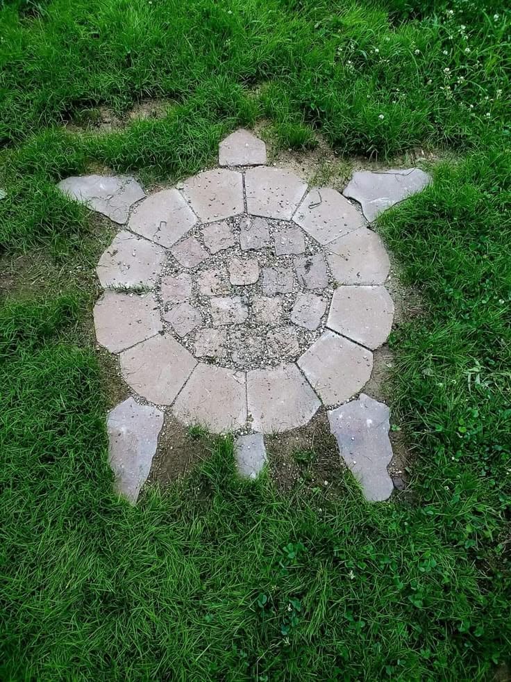 Turtle-Shaped Garden Paver Design