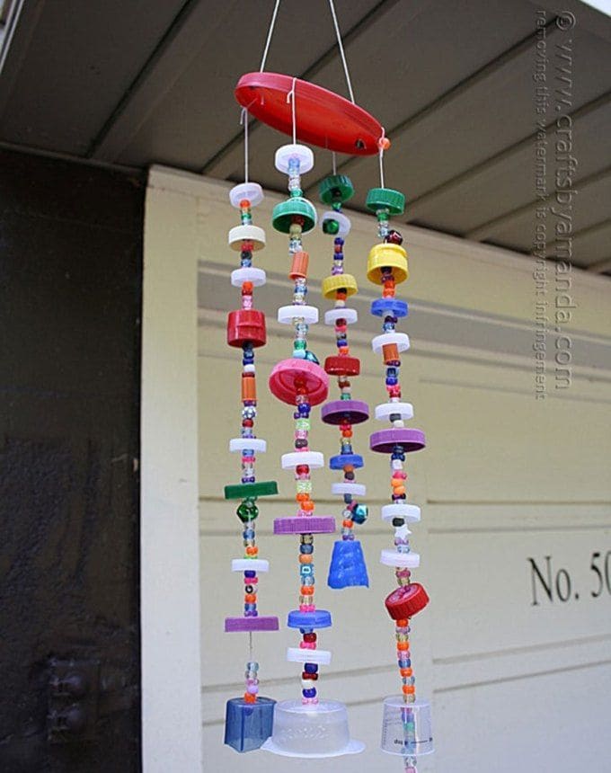 Upcycled Bottle Cap Wind Chime