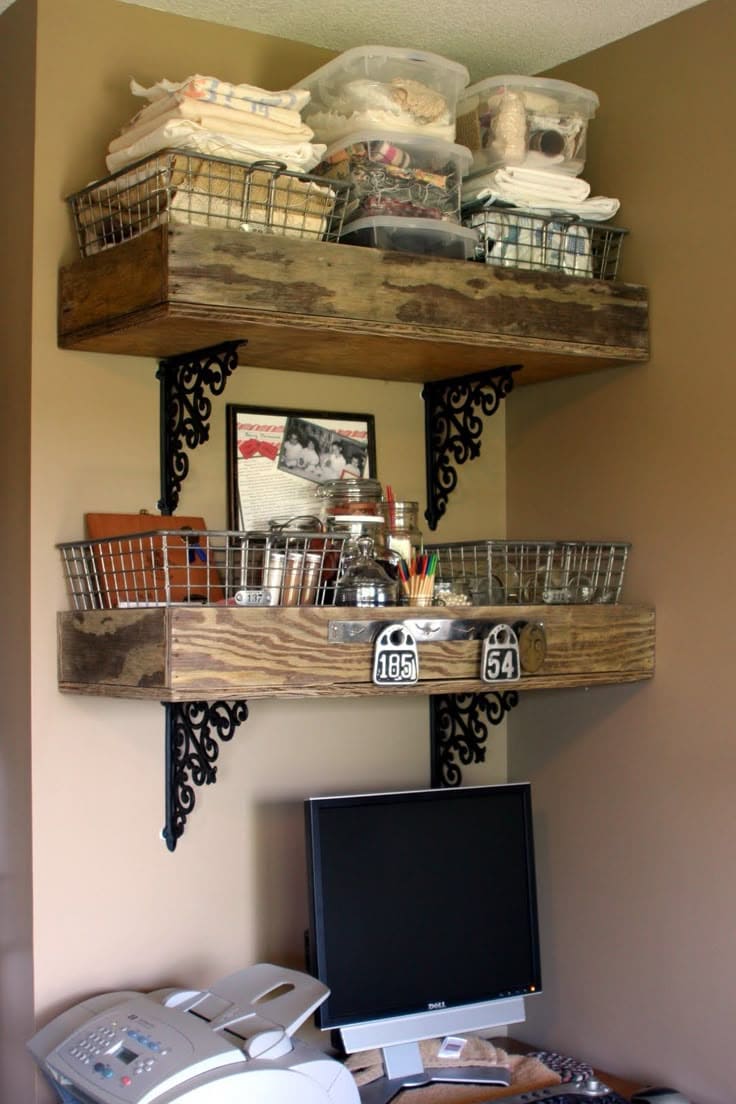 Upcycled Drawer Wall Shelves