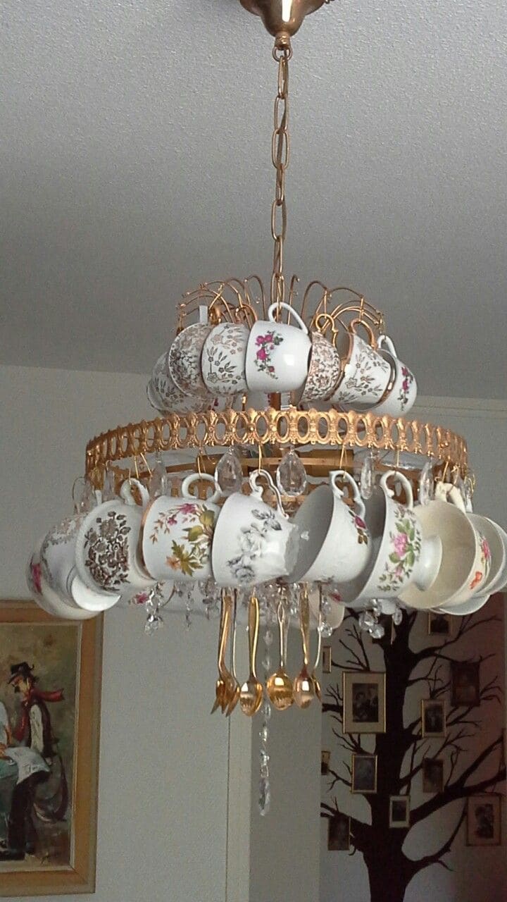 Upcycled Teacup Chandelier