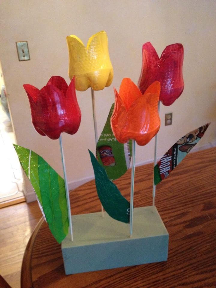 Upcycled Tulip Garden