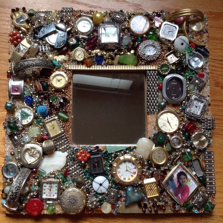 Upcycled Watch Mosaic Mirror Frame