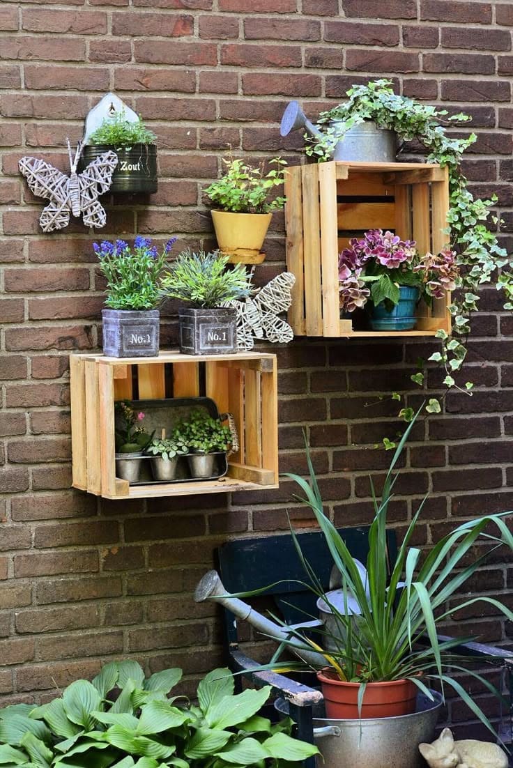 Vertical Crate Garden Wall