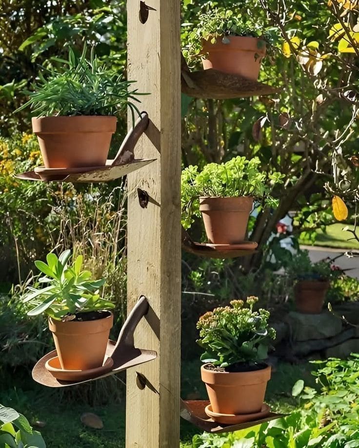 Vertical Shovel Planter Tower