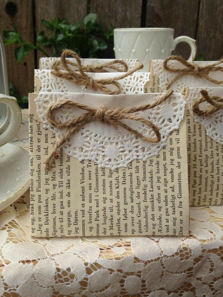 Vintage Book Page Gift Bags