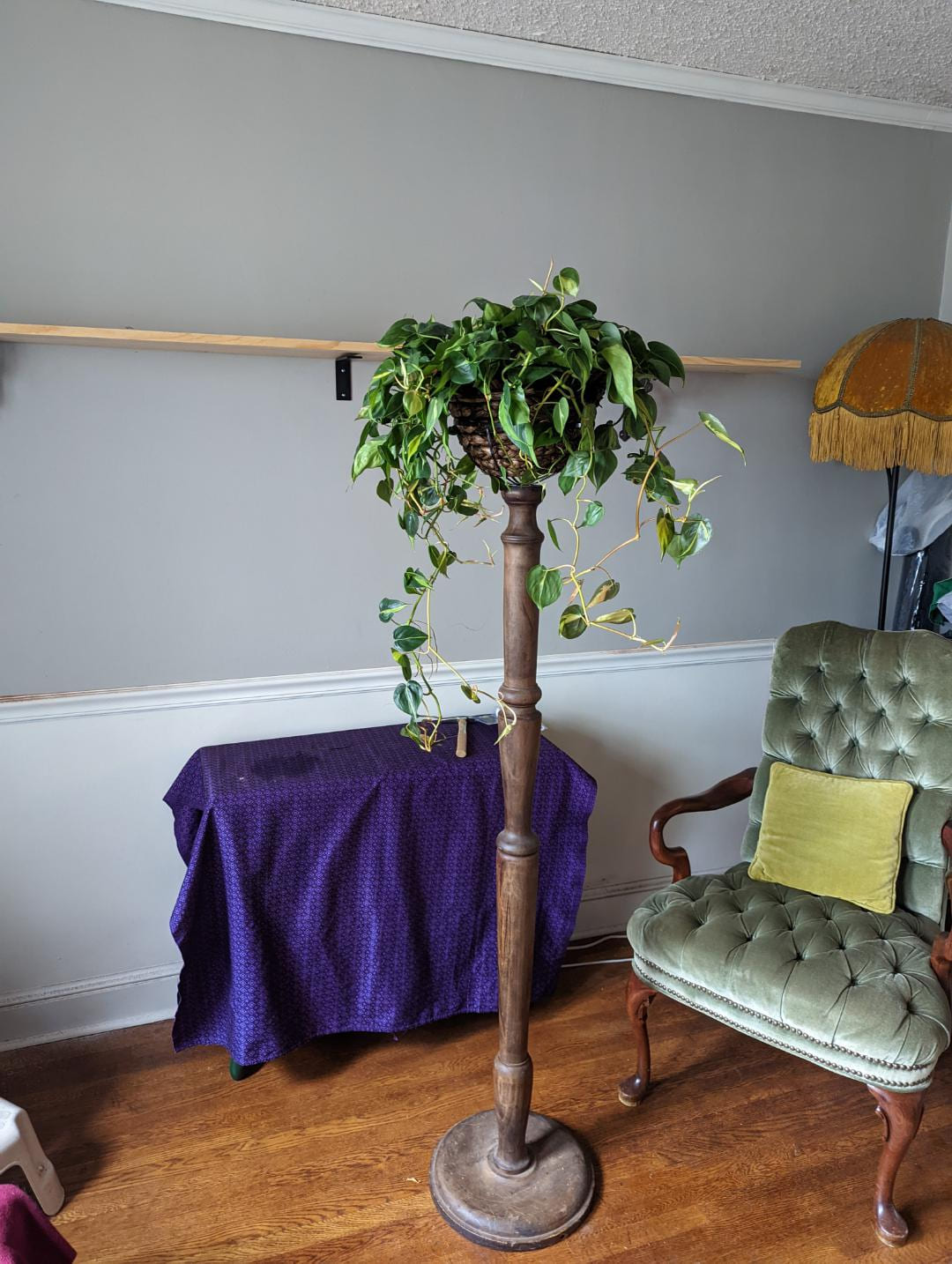 Vintage Lamp Stand Turned Elegant Indoor Planter