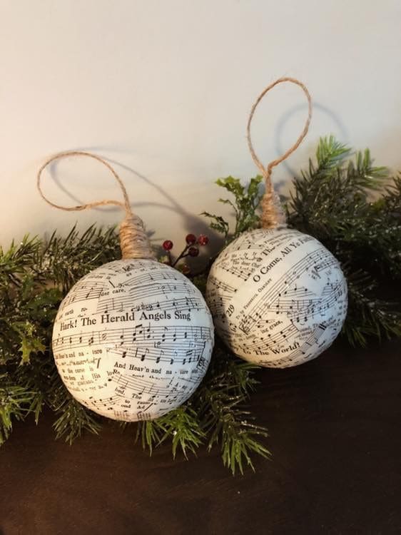 Vintage Sheet Music Ornament