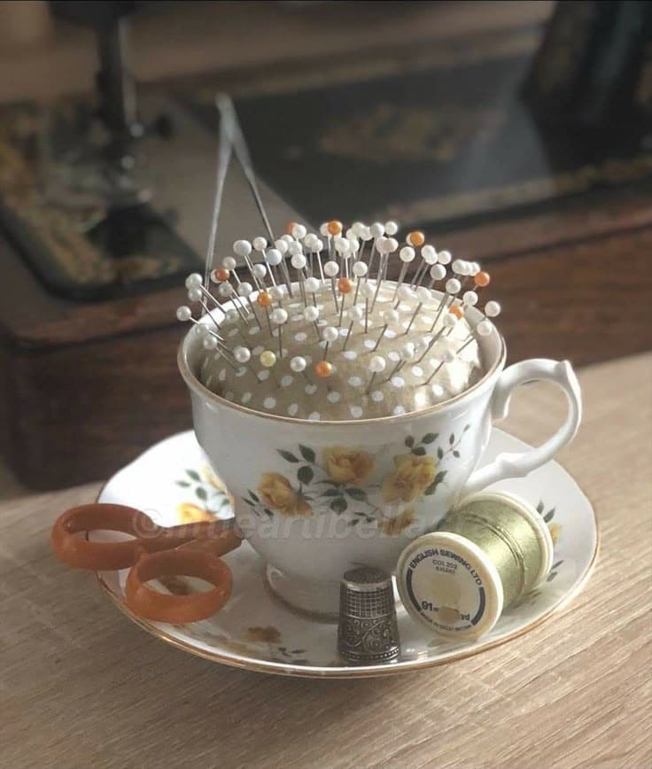 Vintage Teacup Pincushion