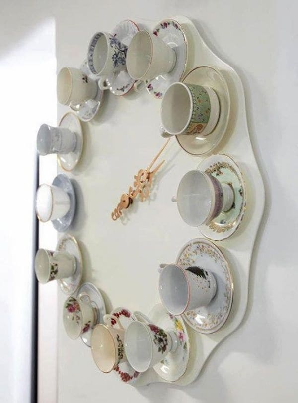 Vintage Teacup Wall Clock