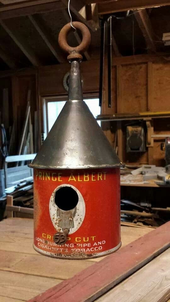 Vintage Tin Can Birdhouse