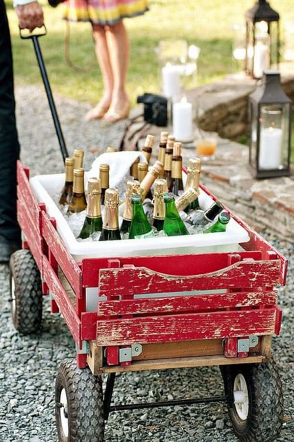 Vintage Wagon Drink Station