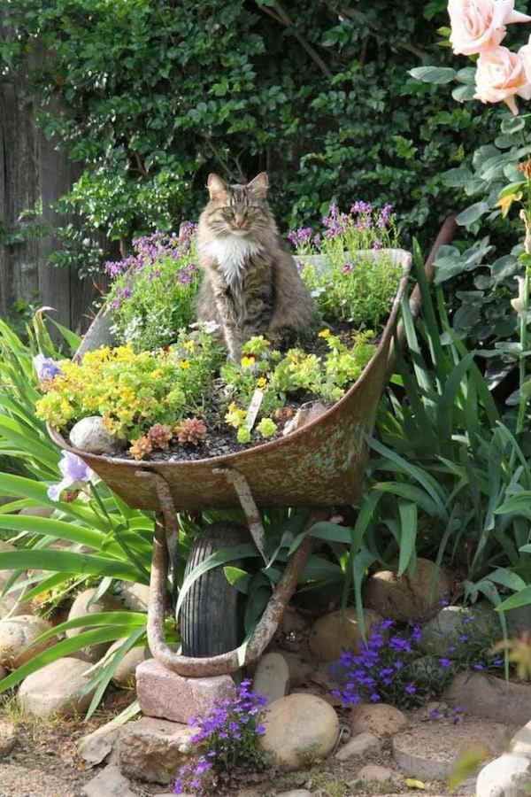 Vintage Wheelbarrow Flower Bed