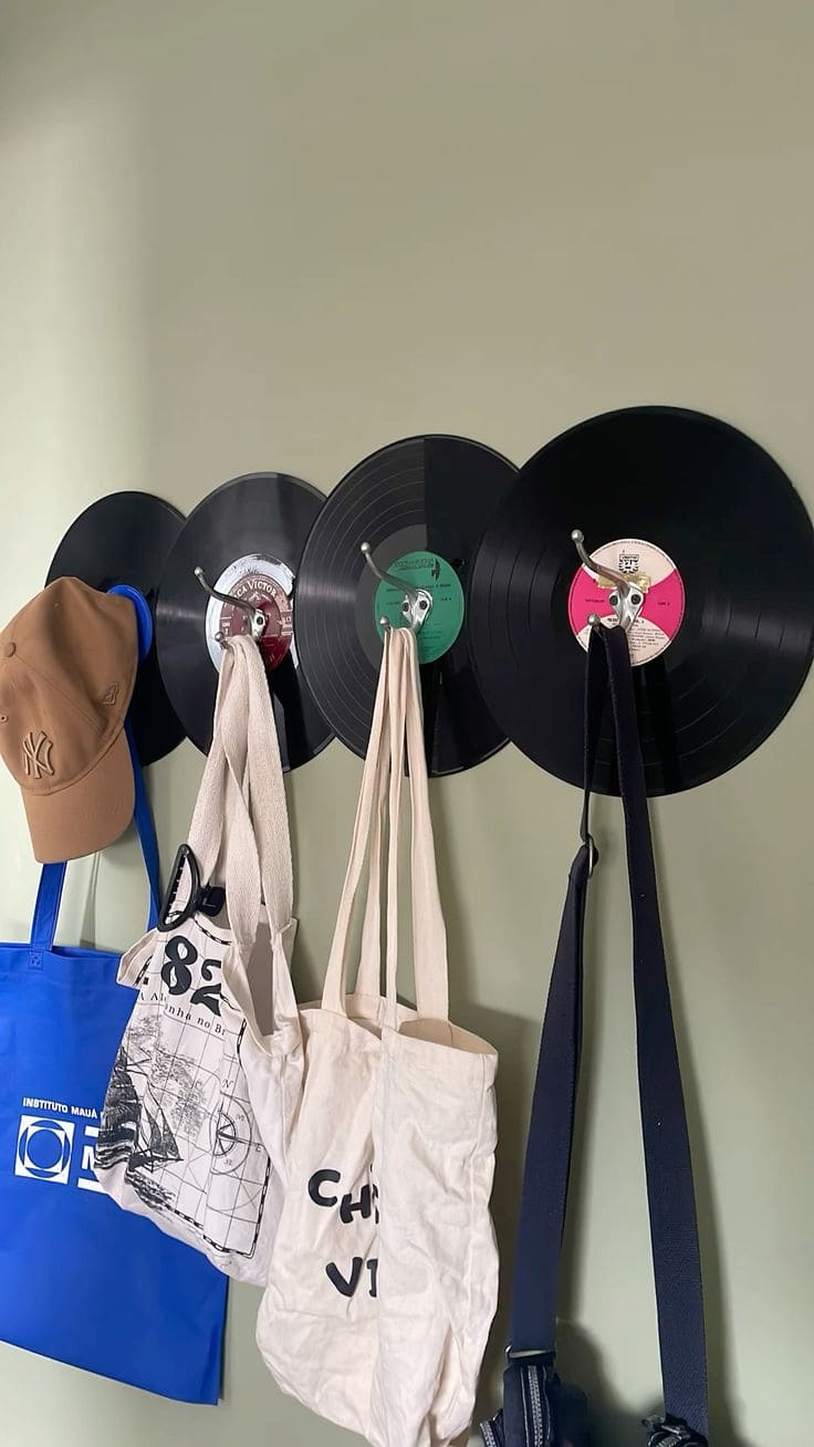 Vinyl Record Wall Hook Rack