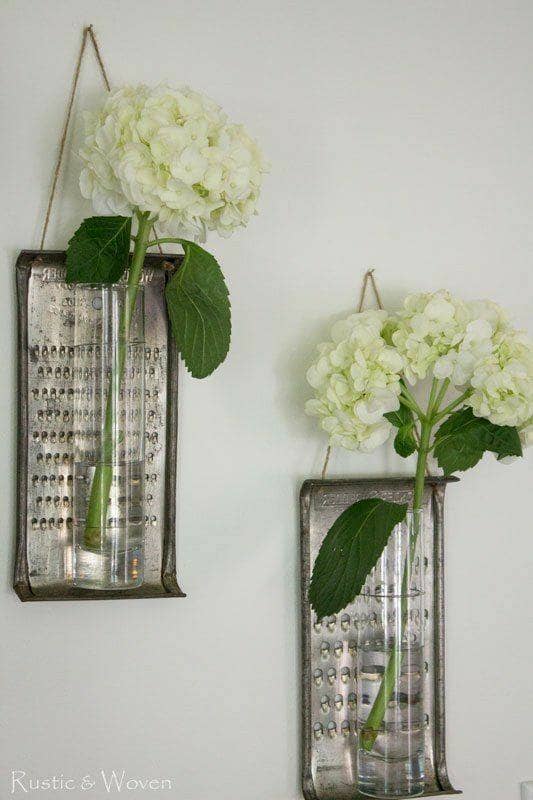 Wall-Mounted Grater Flower Vases