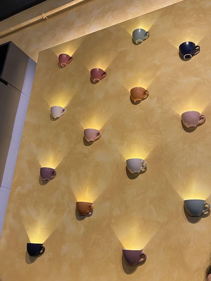 Wall-Mounted Teacup Light Feature