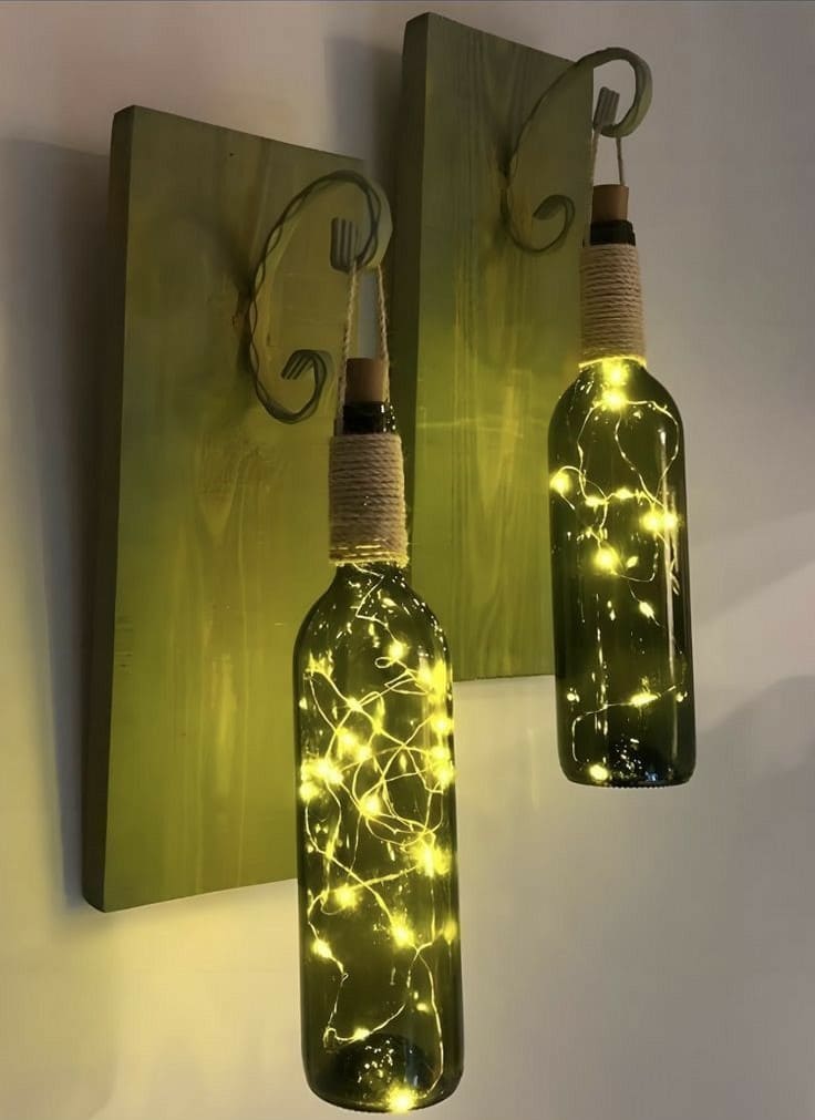 Wall-Mounted Wine Bottle Light Sconces