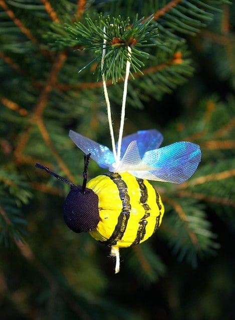 Walnut Shell Bee Ornament