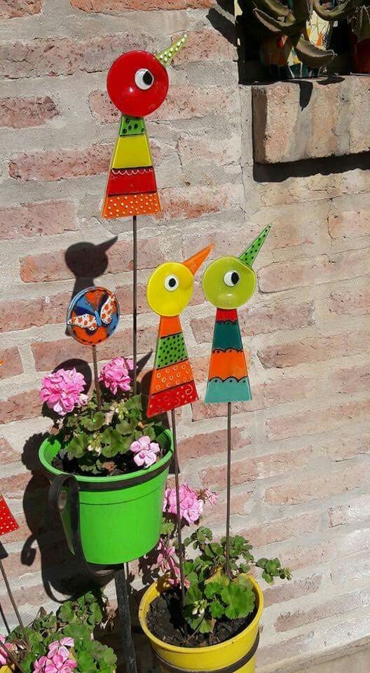 Whimsical Garden Birds on Stakes