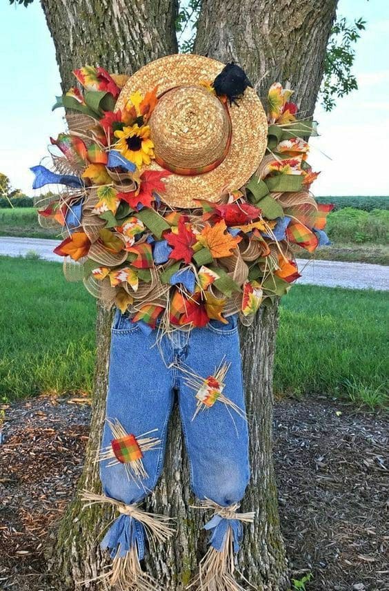 Whimsical Scarecrow Wreath