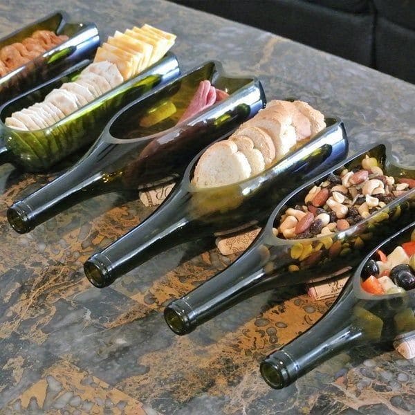 Wine Bottle Serving Dishes
