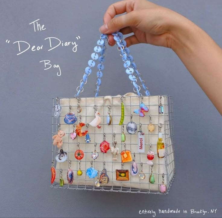 Wire Grid Gift Bag with Charms
