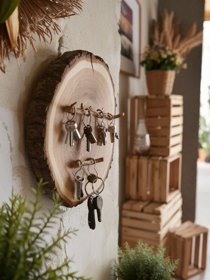 Wood Slice Key Holder