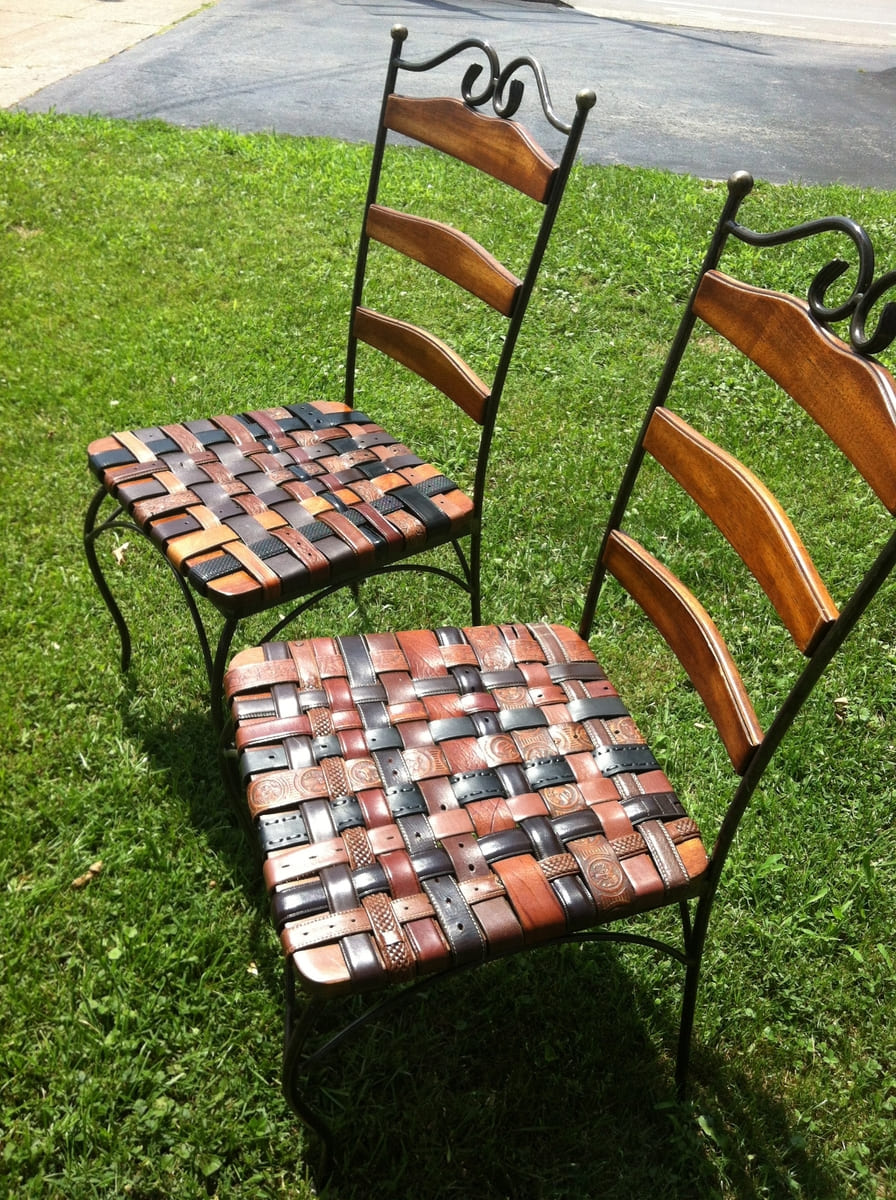 Woven Belt Chair Makeover