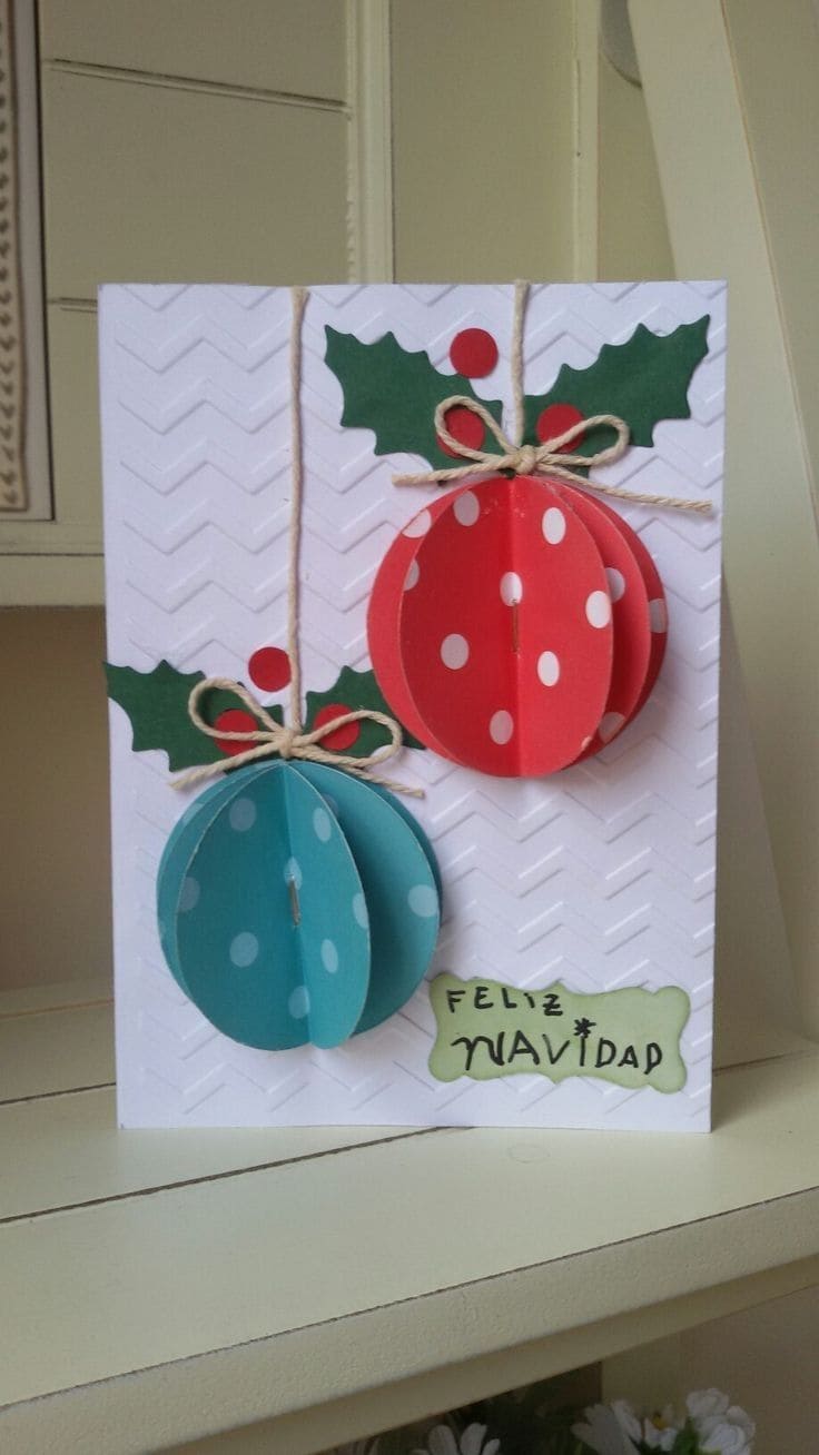 3D Polka Dot Ornament Christmas Card