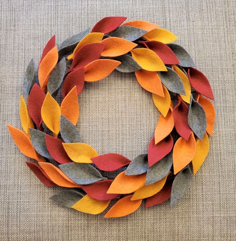 Autumn Felt Leaf Wreath