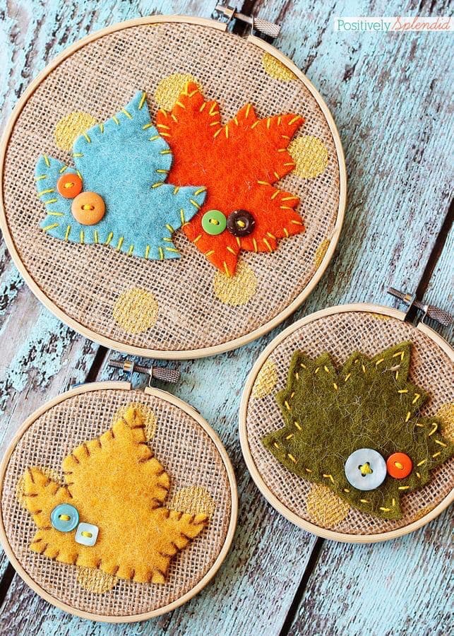 Autumn Leaf Hoop Art