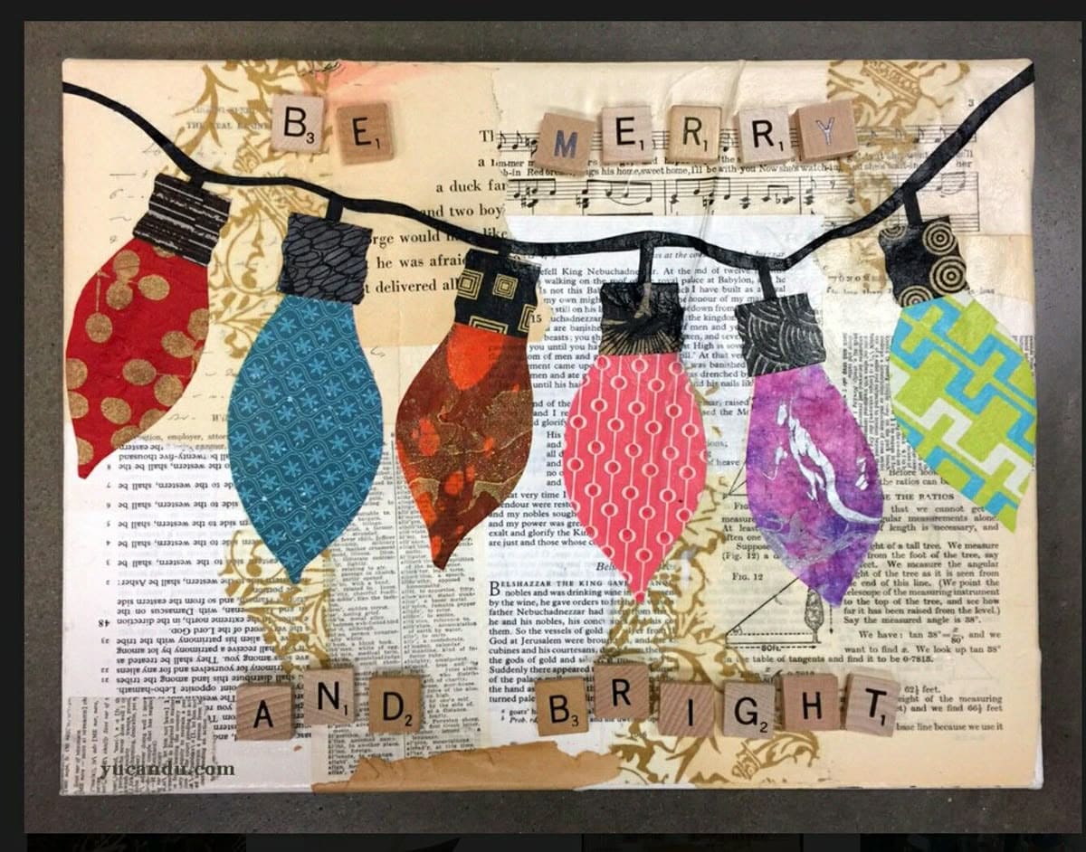 Be Merry and Bright Collage Canvas
