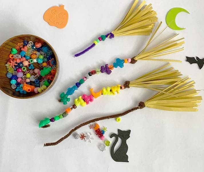 Beaded Witchs Broomstick Fine Motor Activity 1