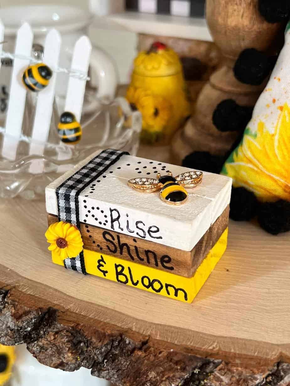Bee-Themed Jenga Block Stack