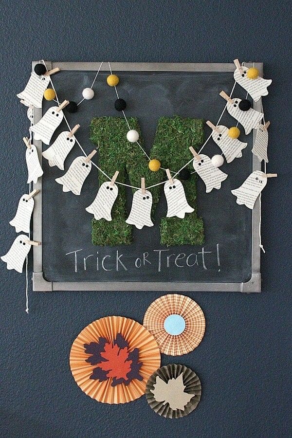 Book Page Ghost Garland