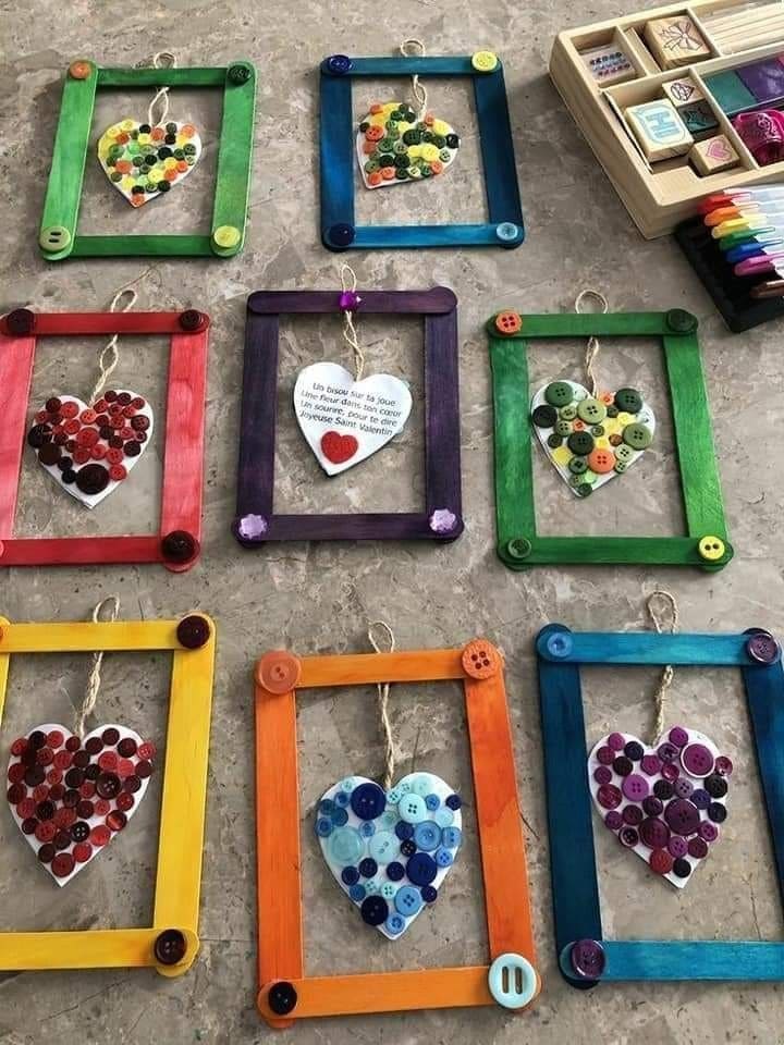 Button Heart Ornaments