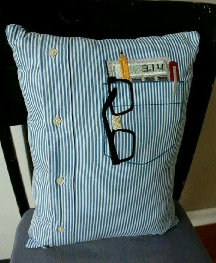 Button-Up Shirt Memory Pillow with Pocket Detail
