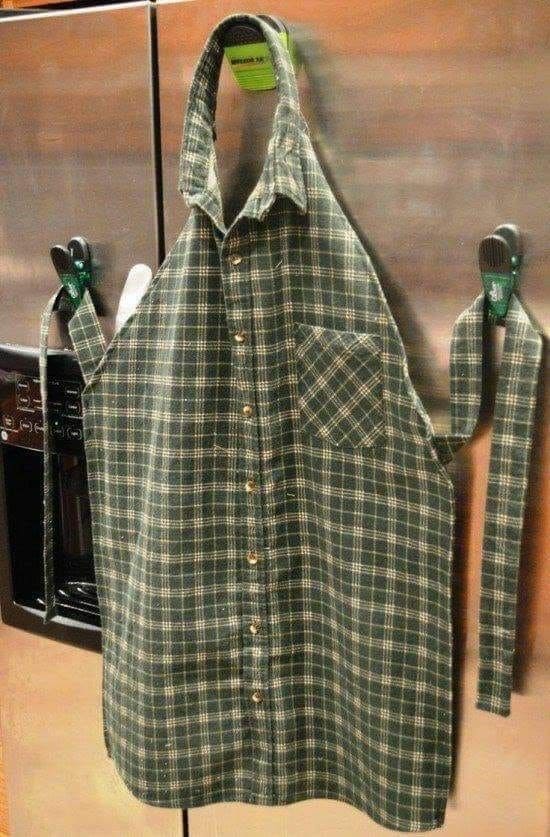 Button-Up Shirt to Apron Transformation