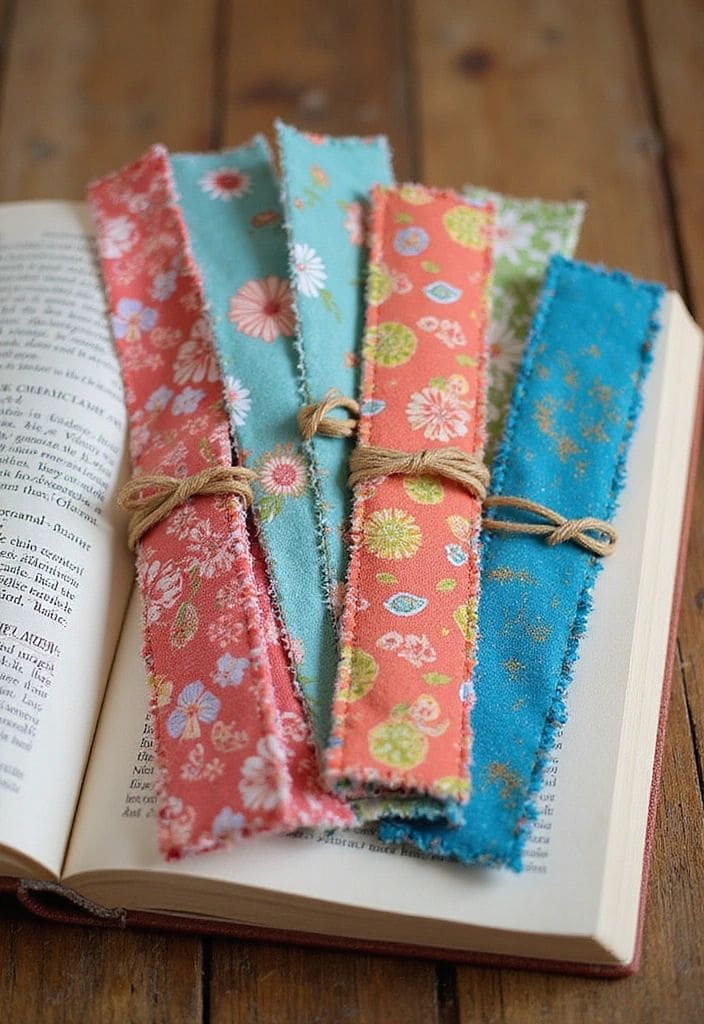Charming Fabric Scrap Bookmarks