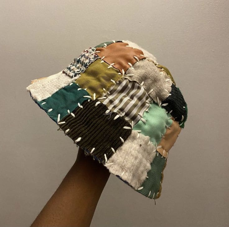 Chunky Stitched Patchwork Bucket Hat