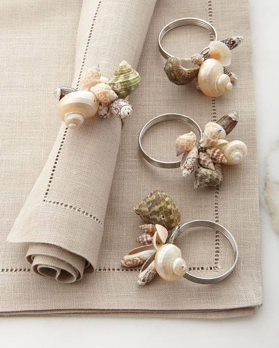 Coastal Seashell Napkin Rings