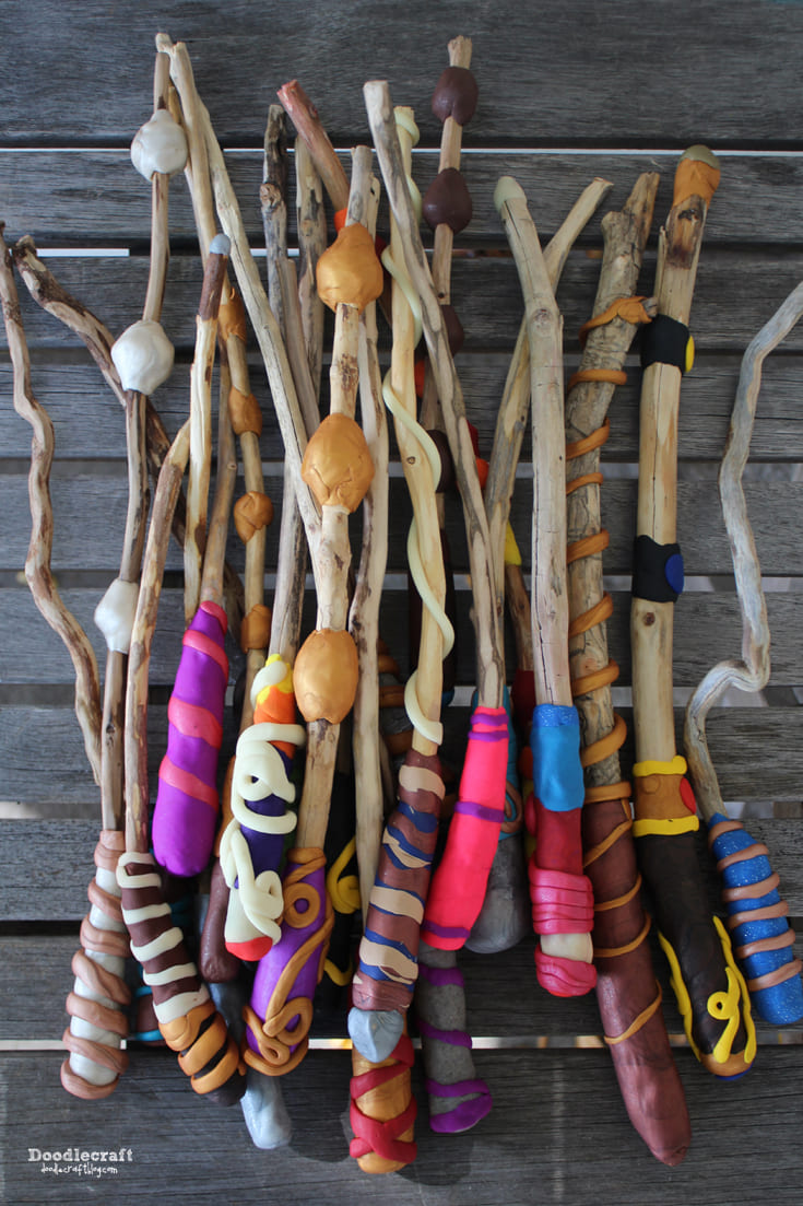 Colorful Clay Wizard Wands