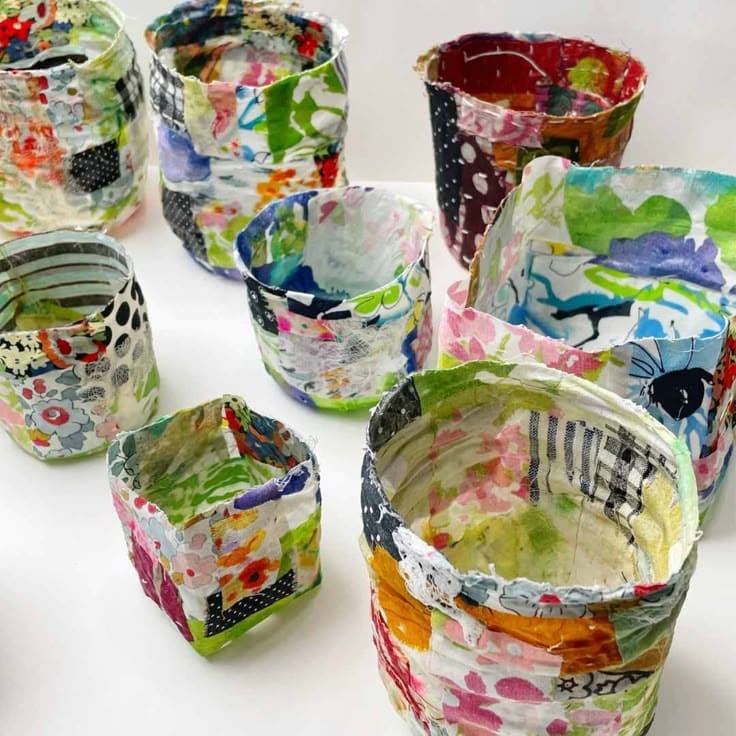 Colorful Fabric Scrap Bowls