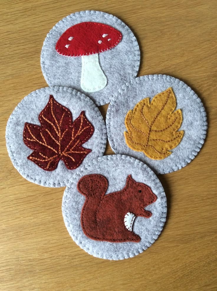 Cozy Fall Felt Coasters