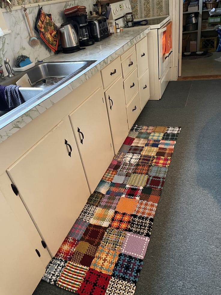 Cozy Patchwork Crochet Runner for the Kitchen