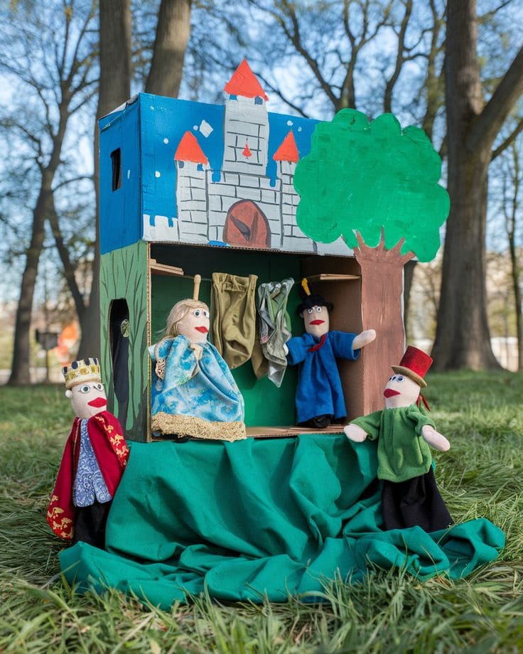 DIY Castle Puppet Theater Box for Imaginative Royal Adventures