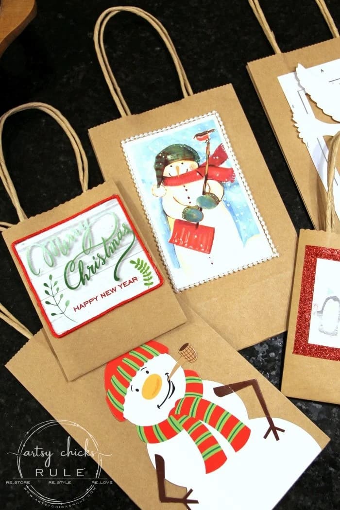 DIY Gift Bags With Old Christmas Cards