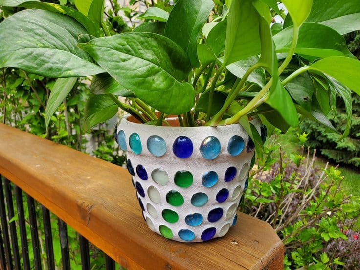 DIY Glass Gem Planter Makeover